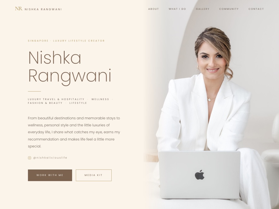 Screenshot of the Nishkalicious Life website